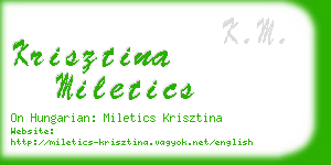 krisztina miletics business card